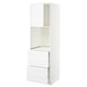 White METOD kitchen unit with open cabinet, adjustable shelf, and pull-out drawers.