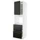 A METOD kitchen unit with black bodbyn doors featuring beveled edges. The unit includes cabinets and drawers with a sleek, modern design.