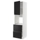 This image shows a white METOD kitchen unit with black upplöv drawers and door. It includes an adjustable shelf and smooth-running drawers.