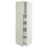 Green METOD kitchen cabinet with 2 grooved doors & adjustable shelves.