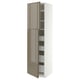 METOD / MAXIMERA Hi cab w 2 doors/4 drawers, white/VOXTORP high-gloss dark grey-brown vertical, 60x60x220 cm