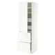 METOD / MAXIMERA Hi cab w shlvs/4 drawers/dr/2 frnts, white/Aspudden matt white, 60x60x200 cm