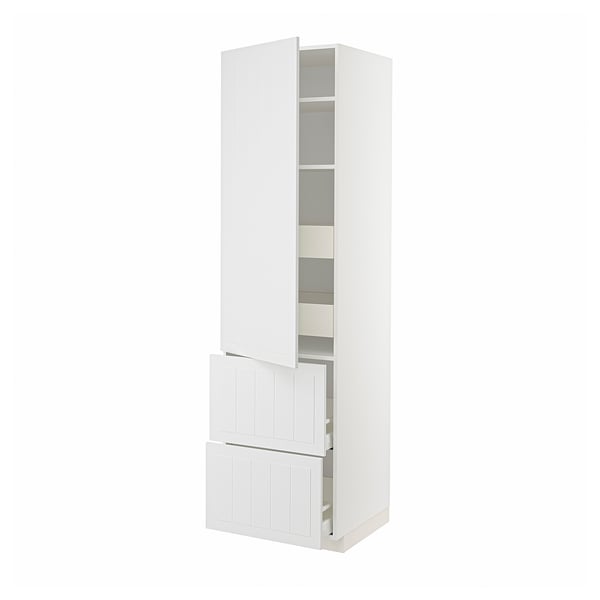 A white METOD kitchen cabinet. It both doors and drawers. The design is clean and modern with a white finish.