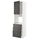 METOD kitchen unit in white with dark grey drawers and cabinet doors, sleek modern design.