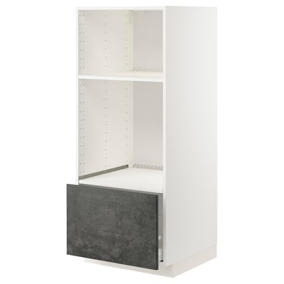 METOD kitchen unit - white with grey drawer; modern, rectangular design.