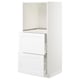 A white METOD kitchen cabinet with two drawers and an open shelf area.