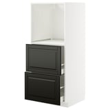 Ikea METOD black drawer unit, sleek modern design, white cabinet, two black drawers.