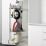 METOD / MAXIMERA High cabinet with cleaning interior, white/Axstad matt white, 40x60x200 cm