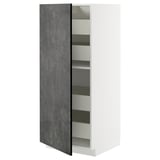 METOD white cabinet, grey door, modern urban design, adjustable shelves.