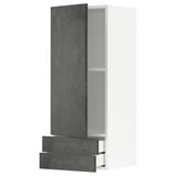 Modern kitchen cabinet: METOD with dark grey kalhyttan fronts. Sleek, raised drawer design, adjustable shelf.