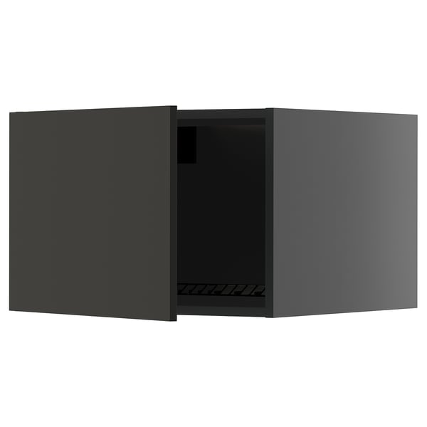 Modern black METOD kitchen cabinet, rectangular, with sleek design.