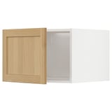 Wooden METOD cabinet with light oak door and adjustable shelves.