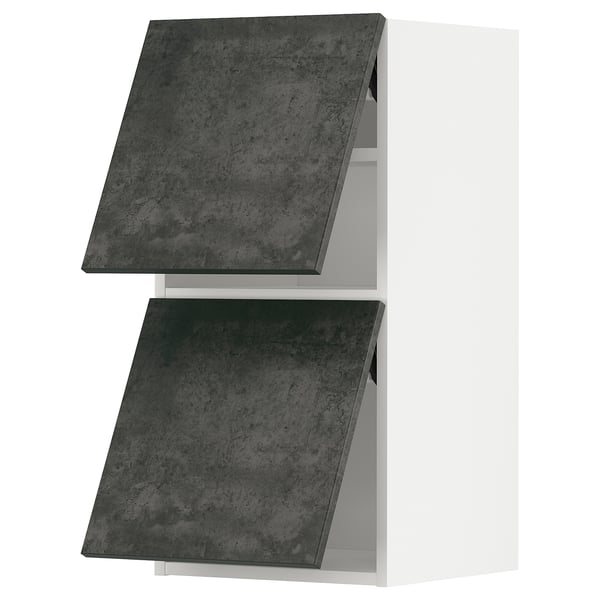 METOD kitchen unit with dark gray concrete effect doors.