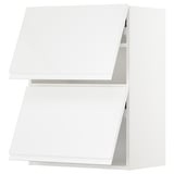 A high-gloss white METOD kitchen cabinet with sleek, handleless doors.