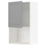 Soft grey METOD kitchen cabinet with beveled edges, featuring adjustable shelf, stainless hinges.