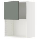 White cabinet with green door, square, minimalist design.