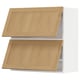 Modern wooden kitchen cabinet with two oak shelves.