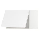 White ikea kitchen cabinet, rectangular shape, modern design, made of fiberboard and particleboard.