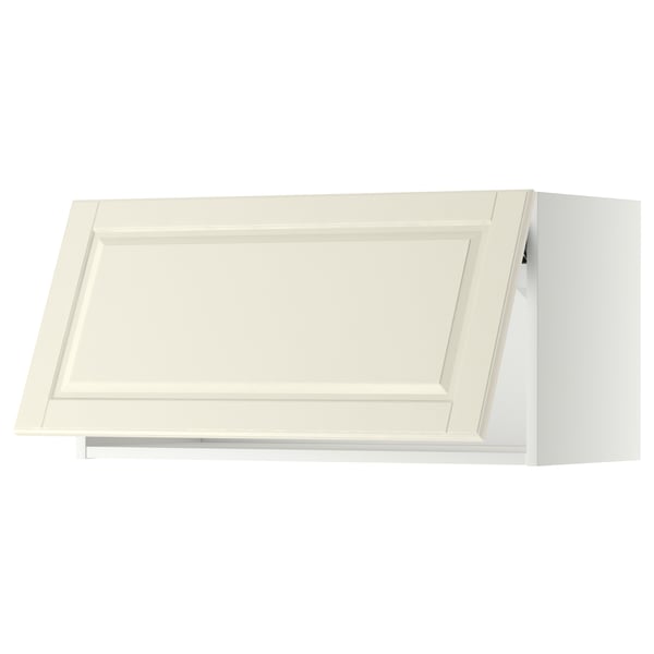 METOD kitchen cabinet in off-white with beveled edges.