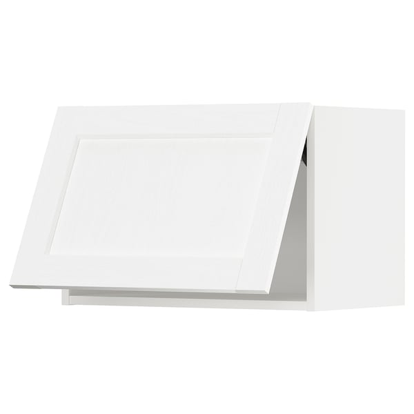 White kitchen cabinet front; modern, rectangular, smooth finish.