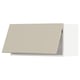 Beige kitchen cabinet. Modern design. Beige flat surface. Smooth edges. Aluminum frame.