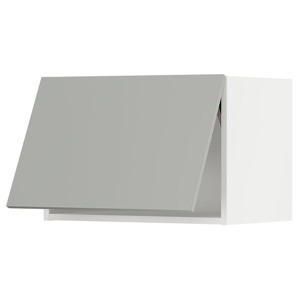 A modern grey flat-panel kitchen cabinet from the METOD series, displaying a sleek, minimalist design.