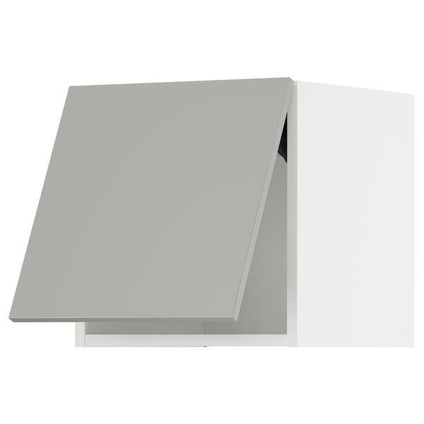 Modern grey kitchen cabinet from METOD, sleek light grey, rectangular, with minimalist design.