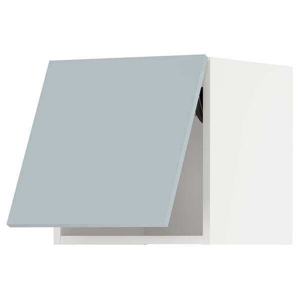 Modern grey-blue kitchen cabinet in glossy finish, rectangular and wall-mounted, part of METOD system.