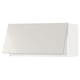 A modern white kitchen cabinet with a sleek design.
