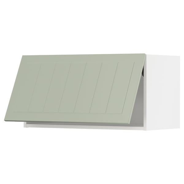 METOD kitchen cabinet in green. Rectangular, flat panel design. Sturdy particleboard frame.