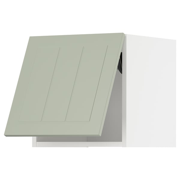 Modern green METOD kitchen cabinet with sleek design and medium tone wood finish.