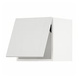White kitchen cabinet with angled door, sleek modern design.