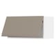 A modern kitchen cabinet with a matte grey-beige finish, featuring a sleek, integrated handle and a rectangular shape.