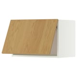 This image shows a wooden cabinet door from ikeas METOD series. The door is light brown with a simple rectangular design.