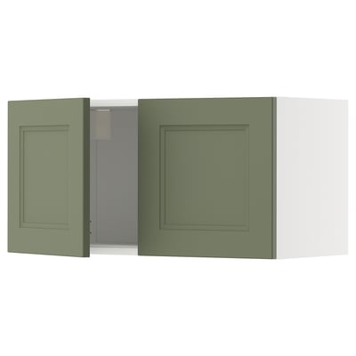 METOD kitchen cabinet in grey-green with square recessed panels, featuring a sturdy flat-front design.