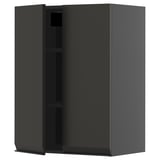 Black METOD kitchen cabinet, modern, square shape, matte black doors with sleek handles.