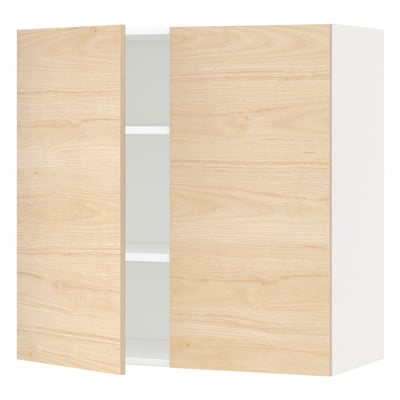 Wooden METOD kitchen cabinet with 2 doors & adjustable shelf.