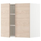 METOD light ash kitchen cabinet: wood-grain effect, light ash, sturdy with adjustable shelves, closed door.