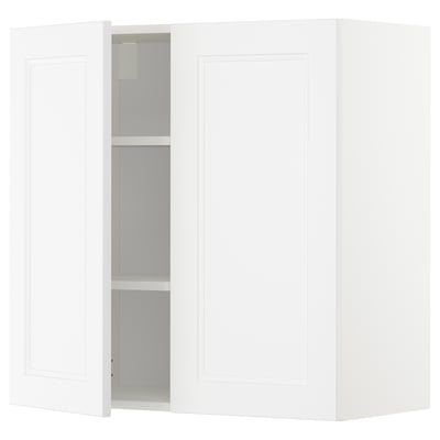 METOD wall cabinet, white, rectangular, modern design, adjustable shelves.
