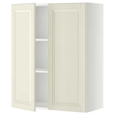 Off-white METOD kitchen cabinet, 2 doors, beveled edges, adjustable shelf.