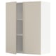 METOD kitchen cabinet in beige with two shelves and snap-on hinges.