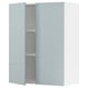 METOD grey-blue wall cabinet with 2 shelves