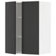 A dark gray modern wall cabinet from the METOD kitchen system by ikea, featuring two doors and adjustable shelves.