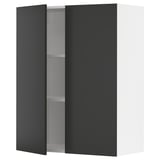 Black METOD kitchen cabinet, modern design, adjustable shelf, sturdy frame, nickel-plated hinges.