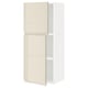 A modern METOD wall cabinet in high gloss beige with integrated handles.