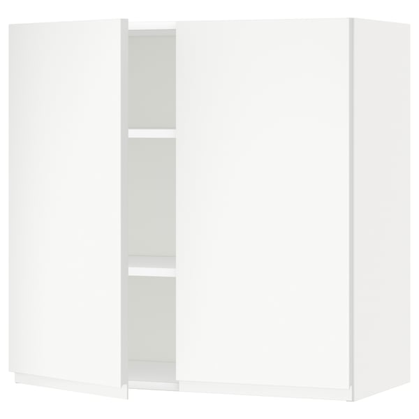 White modern cabinet, minimalist design with glass door, infinite customization.