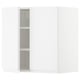 White wall cabinet, part of ikeas METOD kitchen system, featuring adjustable shelves, minimalist design, and matte finish.