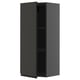 Modern gray wall cabinet, two shelves, sleek matte finish.