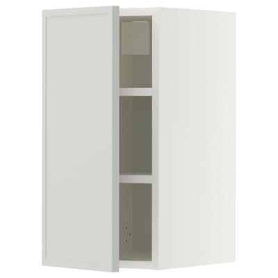 METOD Wall cabinet with shelves, white/Aspudden light grey, 30x60 cm
