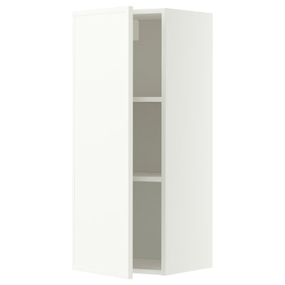 METOD Wall cabinet with shelves, white/Aspudden matt white, 40x100 cm